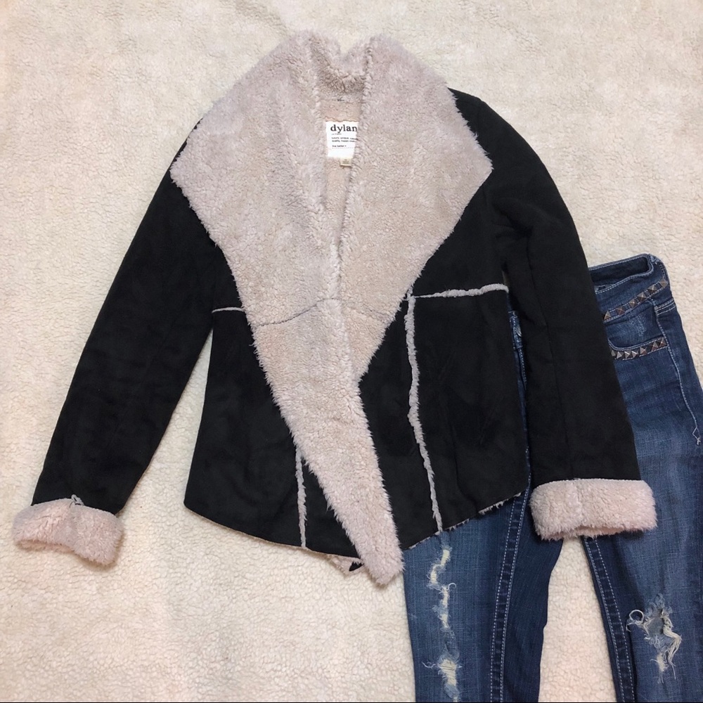 Faux Suede Sherpa Coat